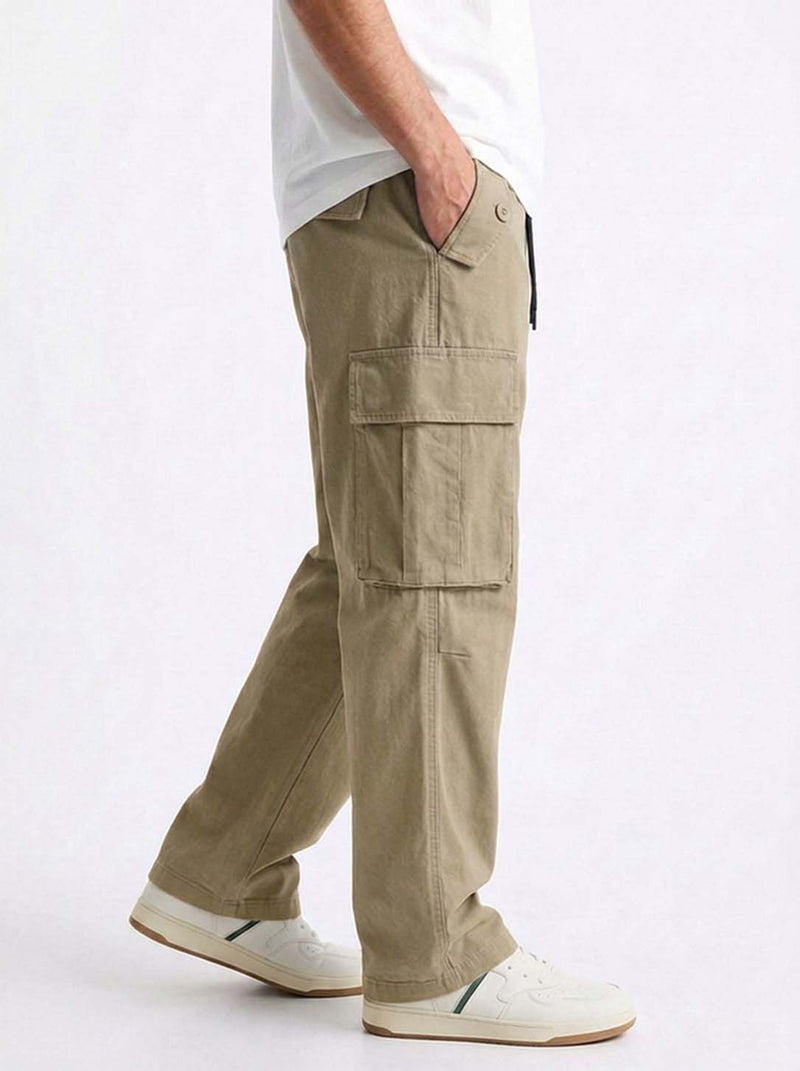 Men's Premium Relaxed Fit Cargo Pants with Multi-Pocket Design