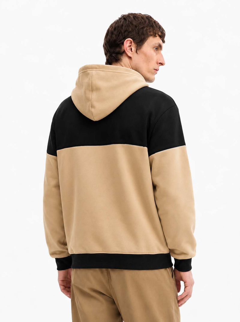 Men’s Premium Color Block Casual Fleece Pullover Hoodie