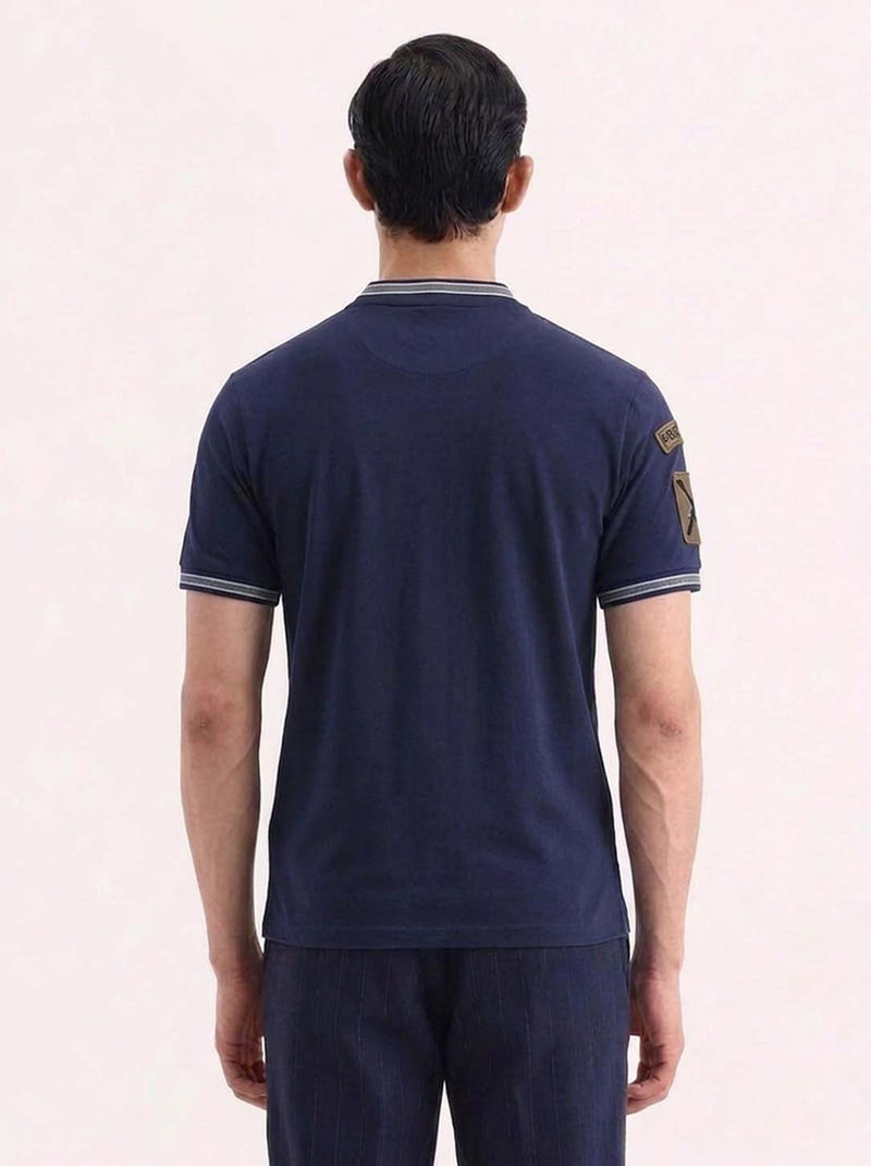 Men’s Premium Half-Zip Mandarin Collar Polo T-Shirt