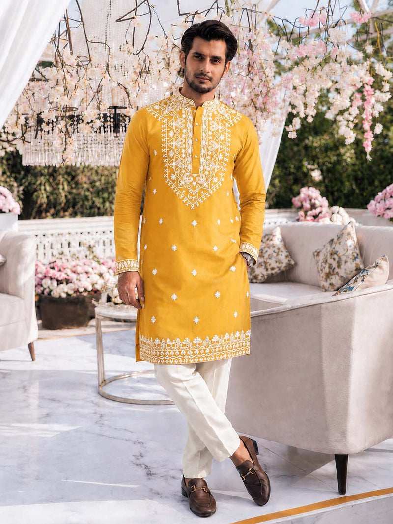 Men's Premium Embroidered Kurta – Elegant Festive Wear