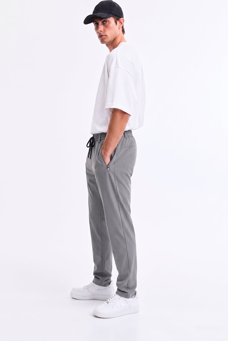 Men’s Premium Zipper-Pocket Elasticated Waist Trousers