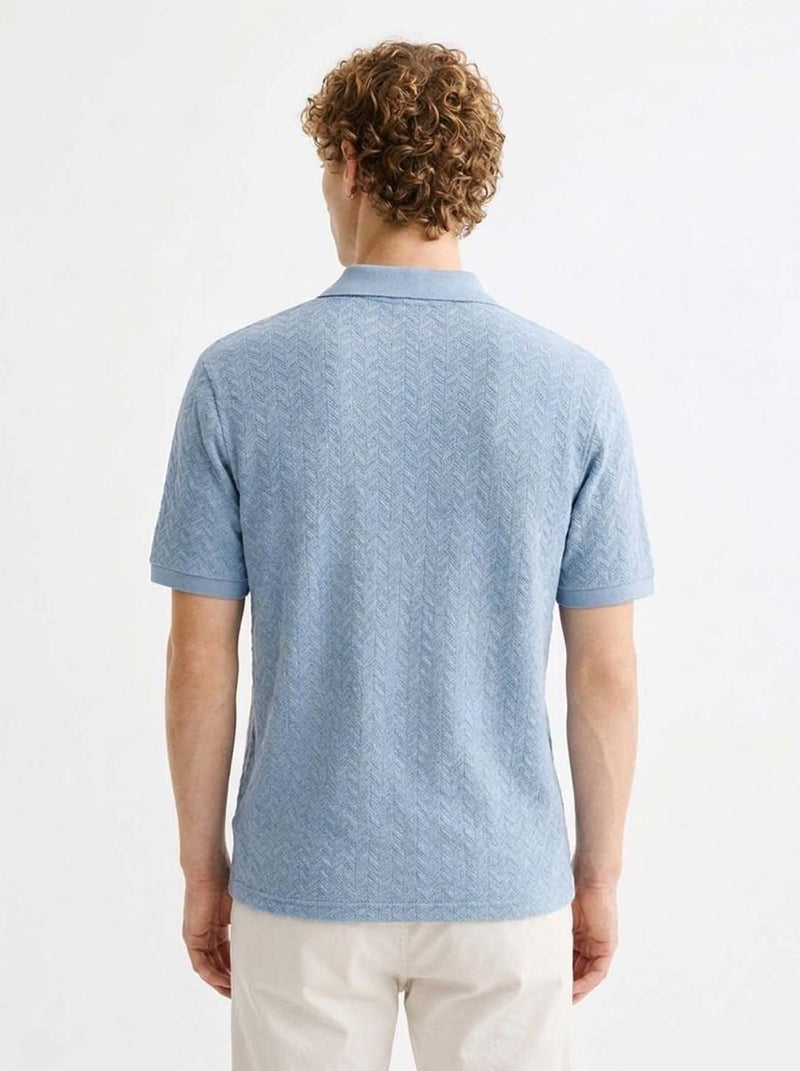 Men’s Premium Regular Fit Textured Polo T-Shirt