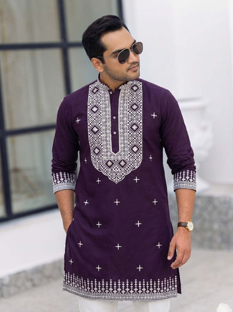 Men's Premium Embroidered Kurta – Stylish Ethnic Wear