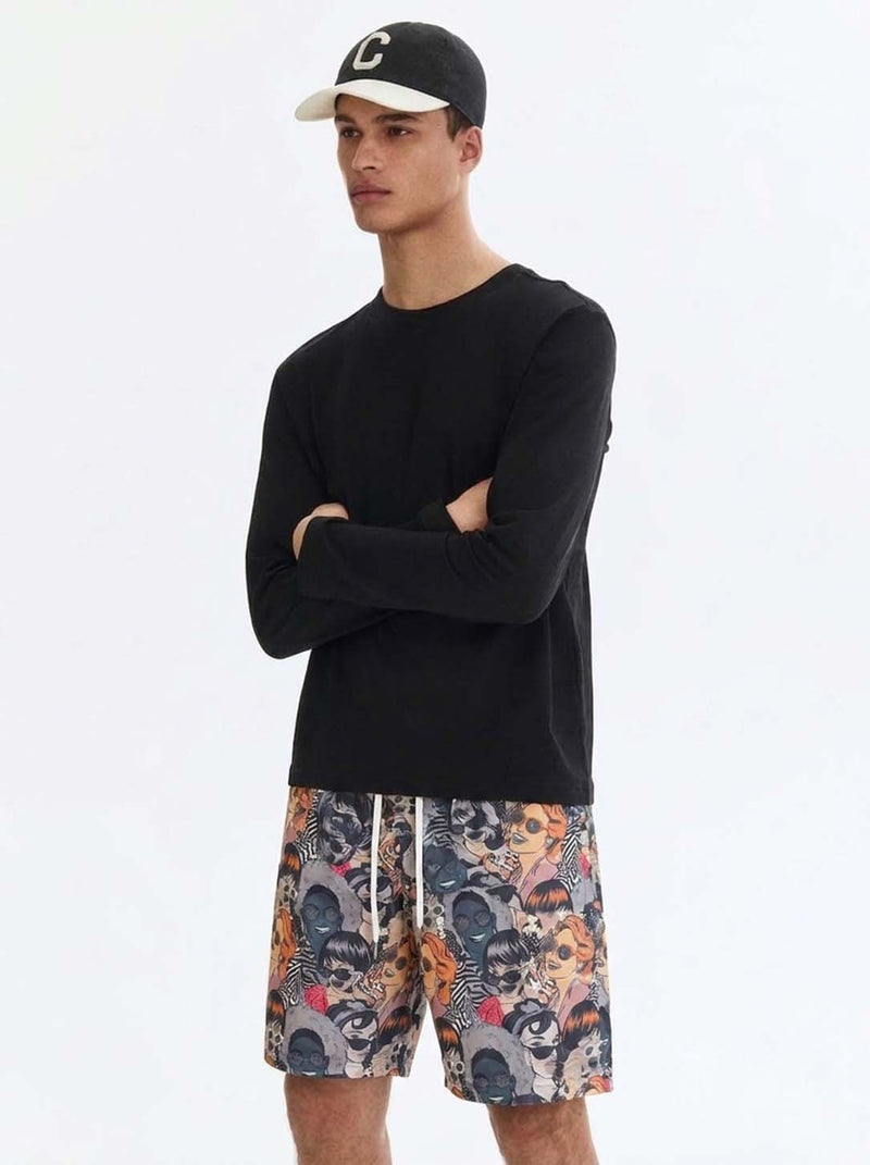 Men's Premium Multicolor Printed Jacquard Drawstring Shorts
