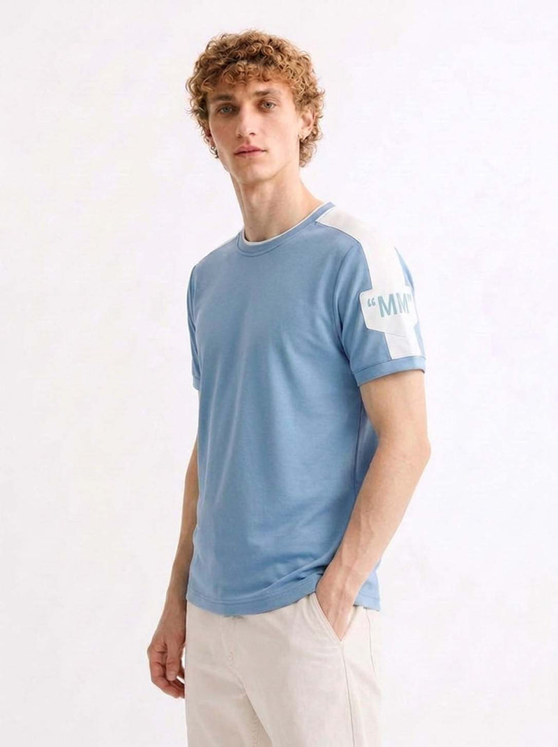 Men's Premium Shoulder Striped Round Neck T-Shirt