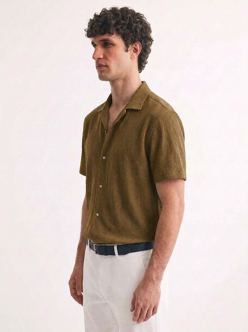 Men's Premium Textured Cuban Collar Shirt