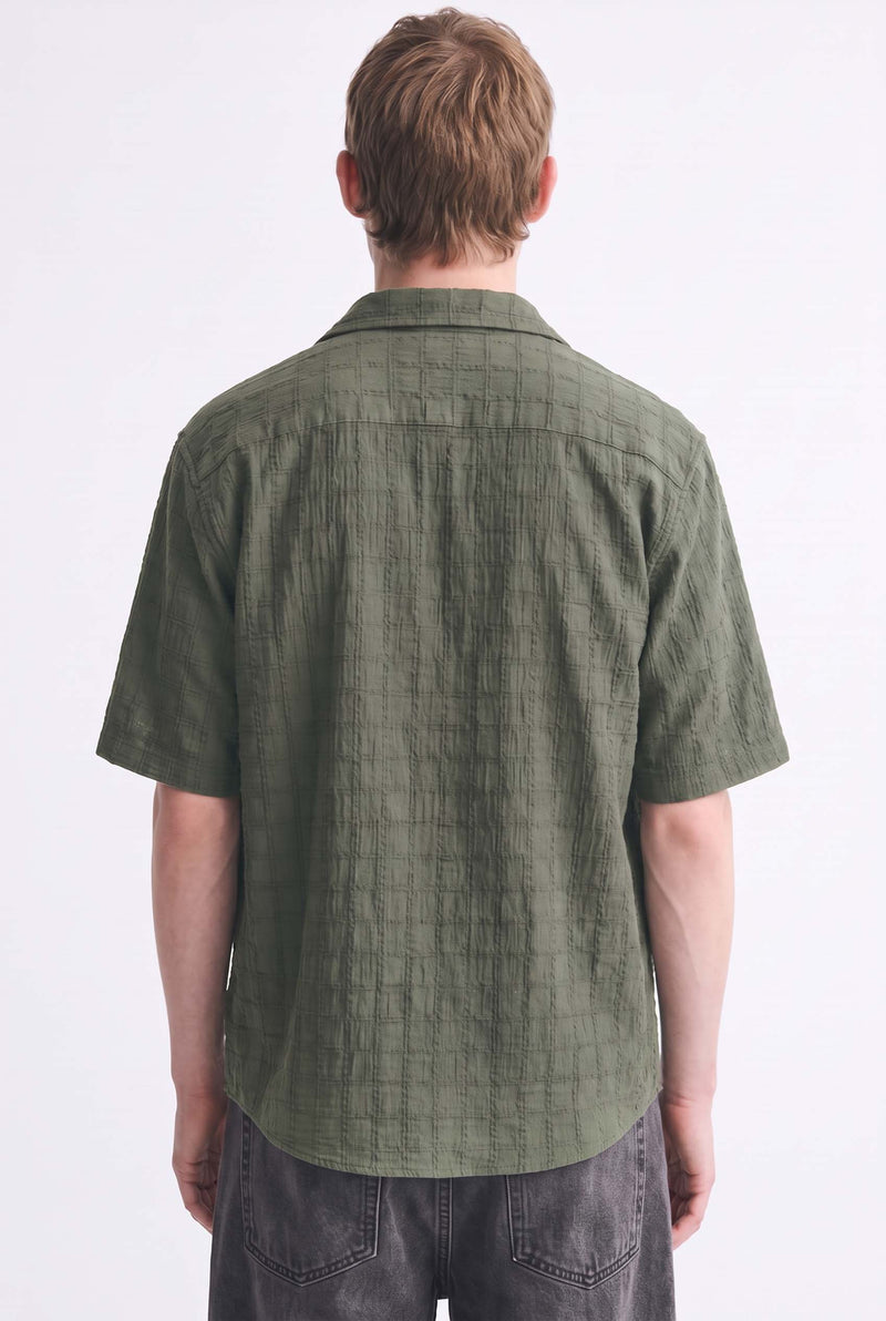 Men's Premium Textured Short-Sleeve Casual Shirt