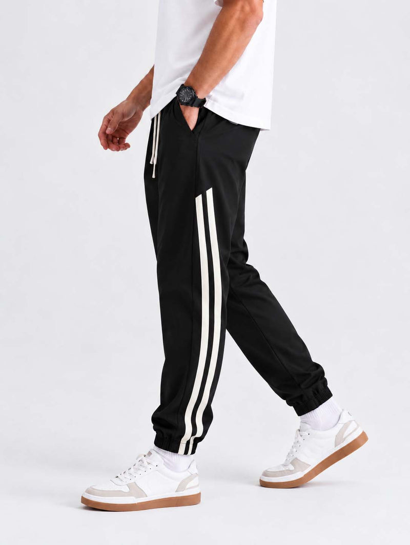 Men's Premium Double Side-Striped Cuffed Track pant