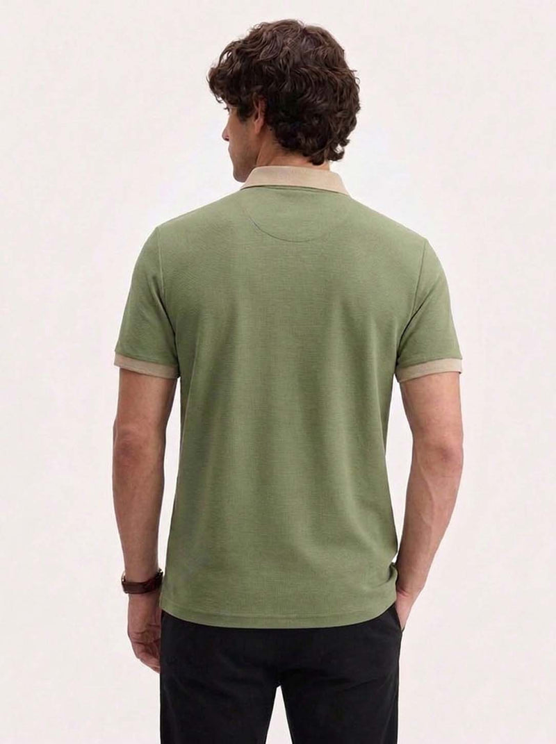 Men’s Premium Contrast Collar Polo T-Shirt