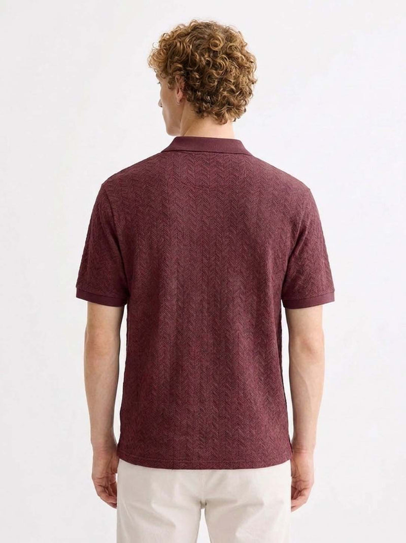 Men’s Premium Regular Fit Textured Polo T-Shirt