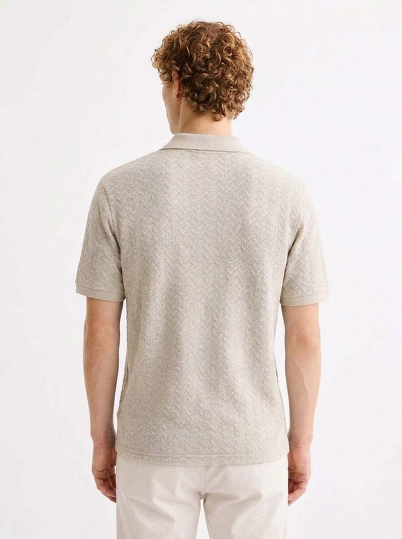 Men’s Premium Regular Fit Textured Polo T-Shirt