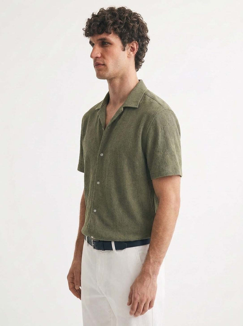 Men's Premium Textured Cuban Collar Shirt
