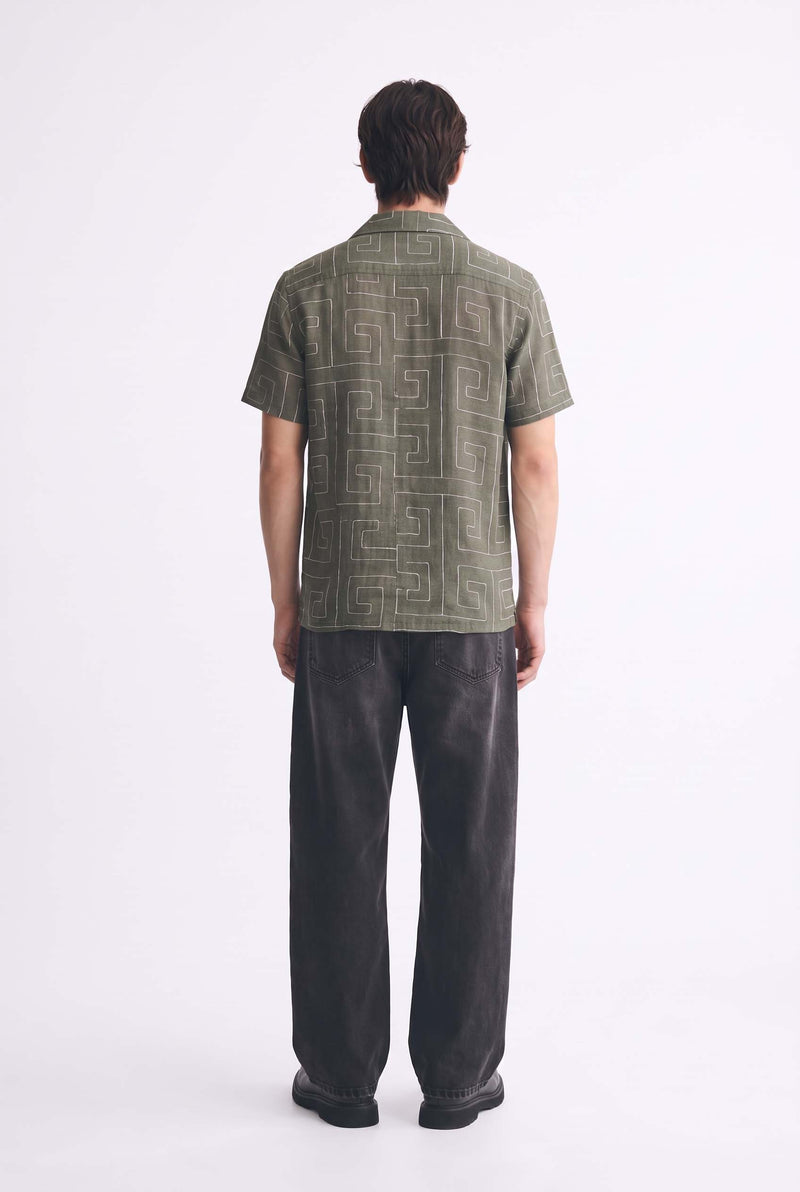 Men's Premium Double-Breasted Printed Cuban Collar Shirt