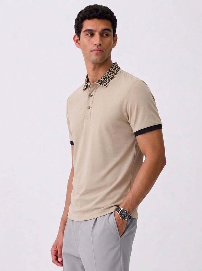 Men’s Premium Patterned Collar Polo T-Shirt