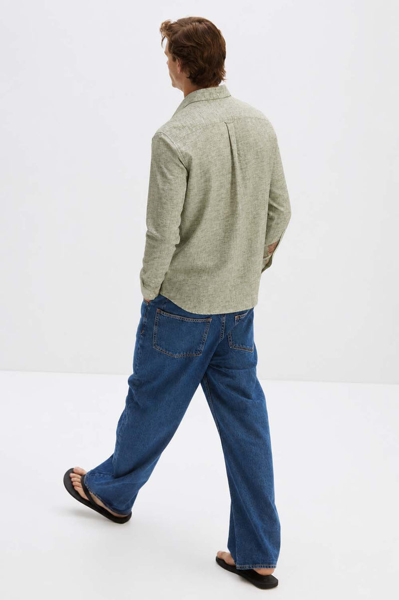 Men's Premium Cotton Linen Solid Casual Shirt