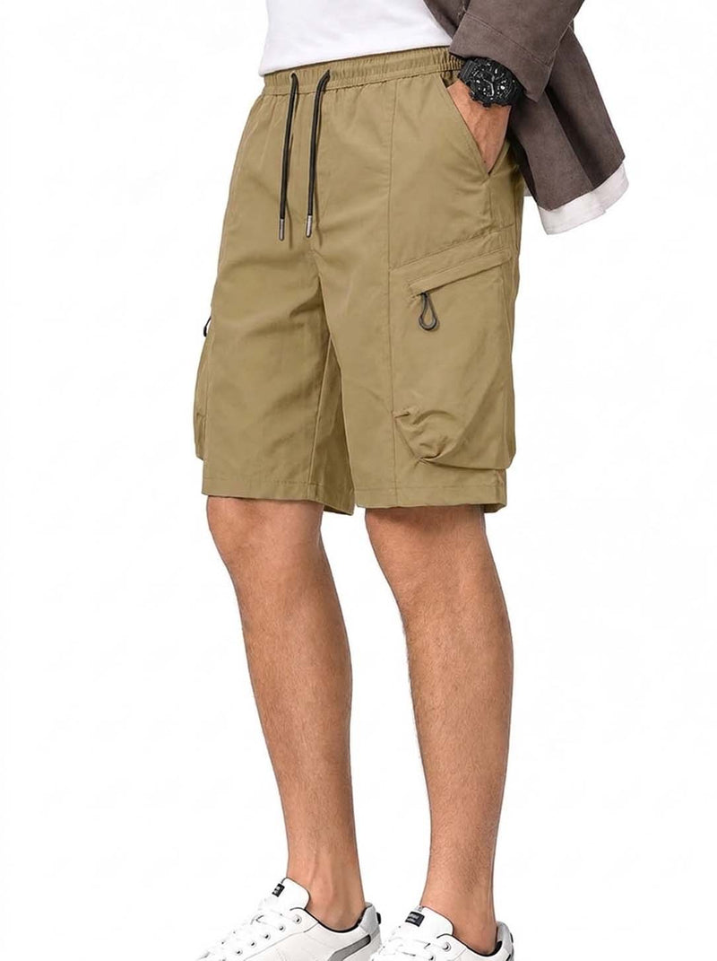 Men's Premium Relaxed Fix Elastic Waist Utility Shorts