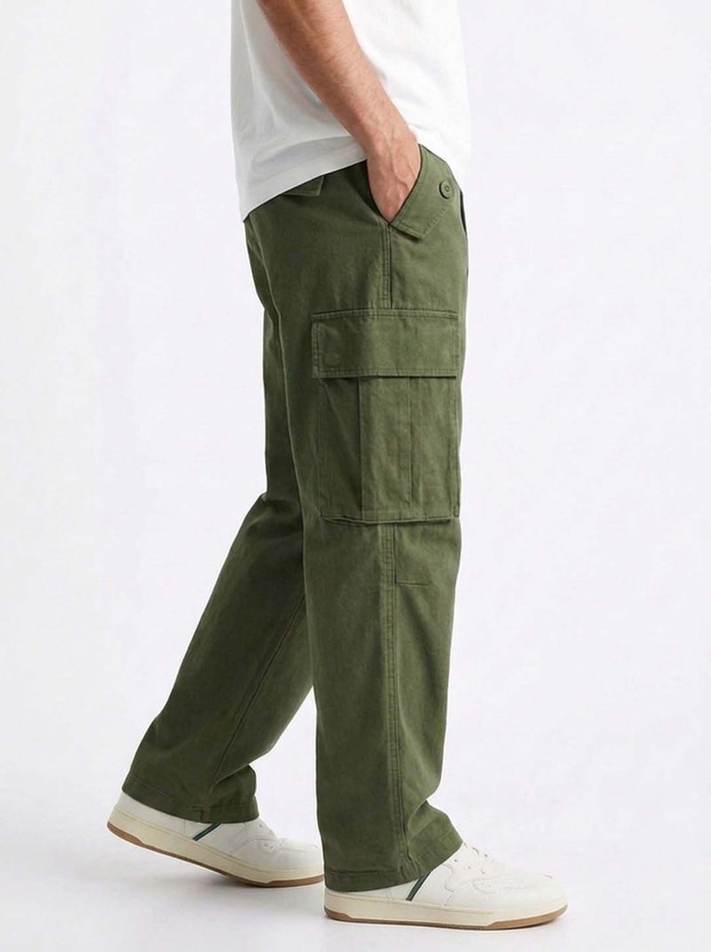 Men's Premium Relaxed Fit Cargo Pants with Multi-Pocket Design
