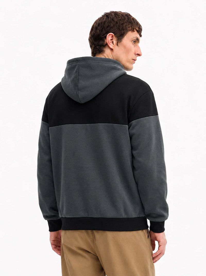 Men’s Premium Color Block Casual Fleece Pullover Hoodie
