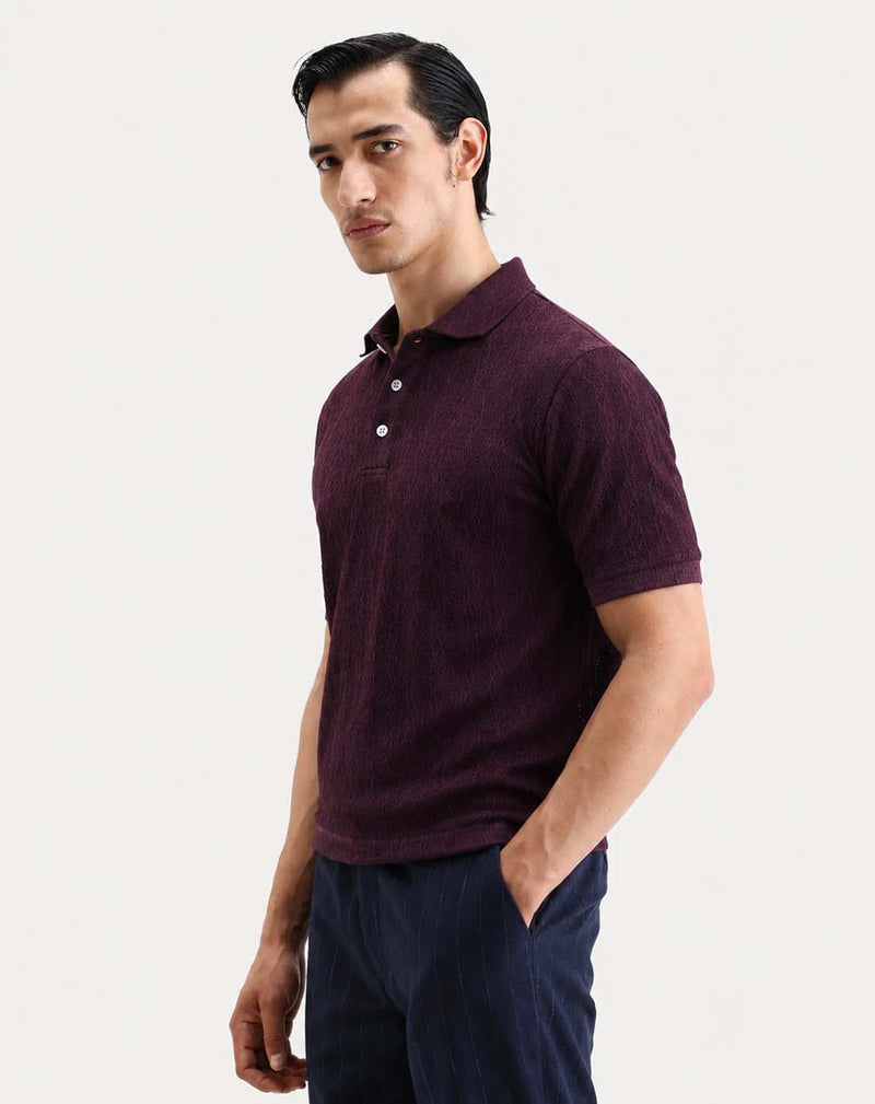 Men’s Premium Textured Regular Fit Polo T-Shirt