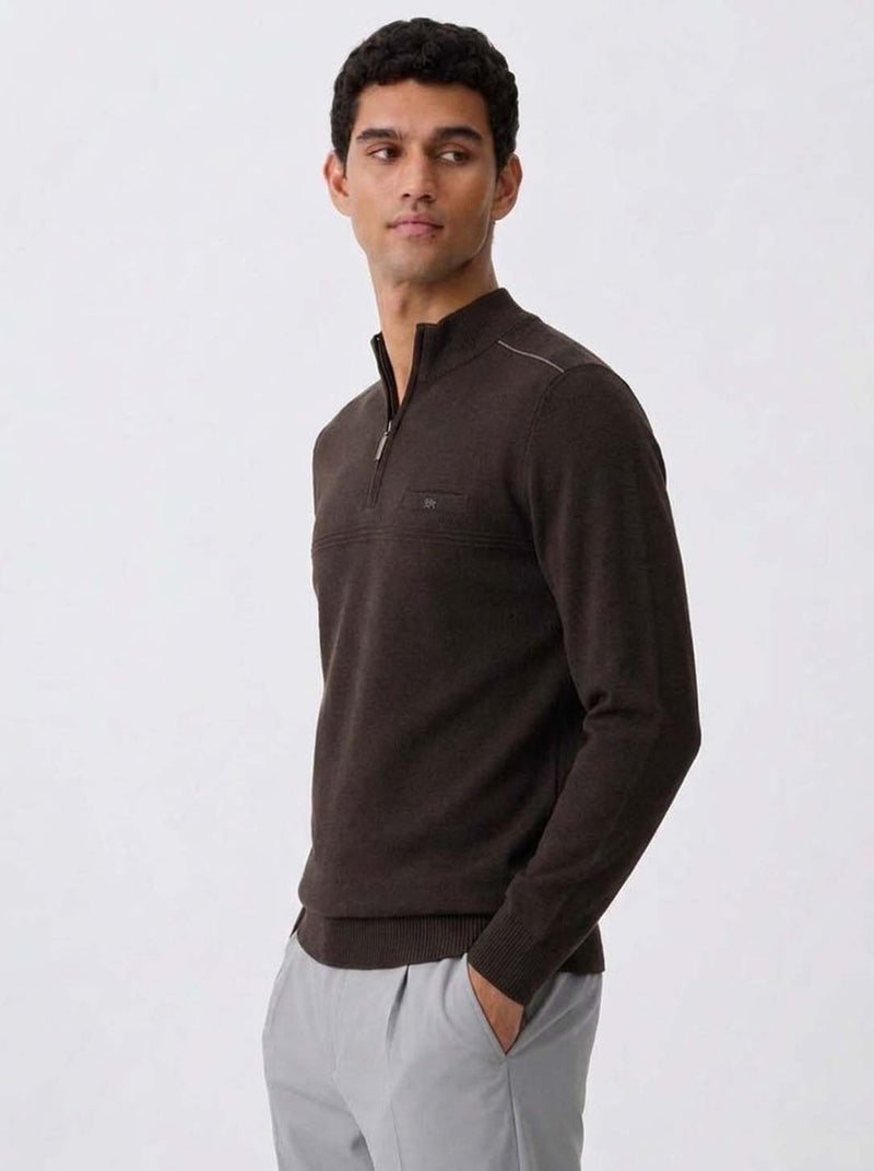 Men's Premium Half-Zip High Neck Knit T-shirt