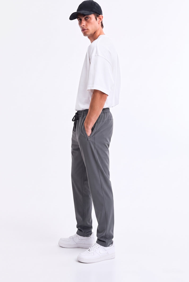 Men’s Premium Zipper-Pocket Elasticated Waist Trousers