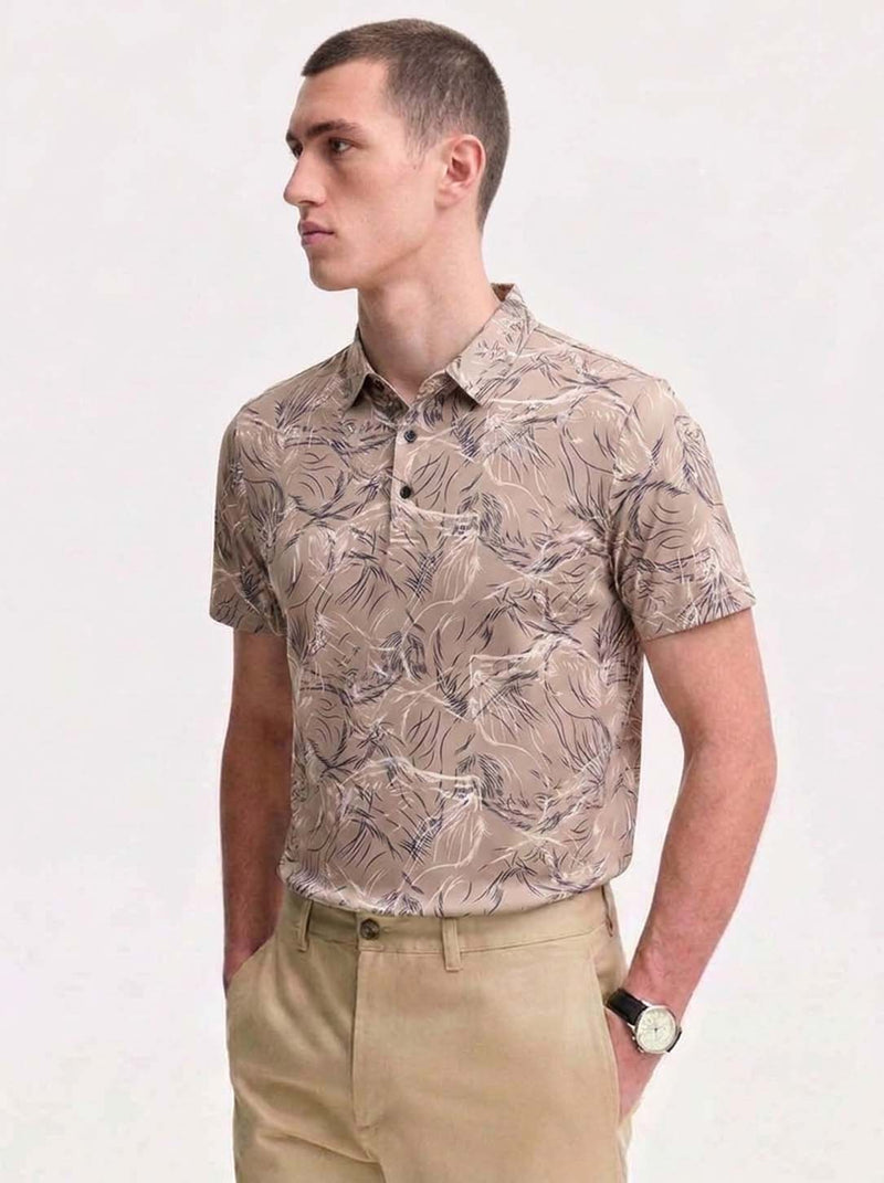 Men’s Premium Printed Regular Fit Polo T-Shirt