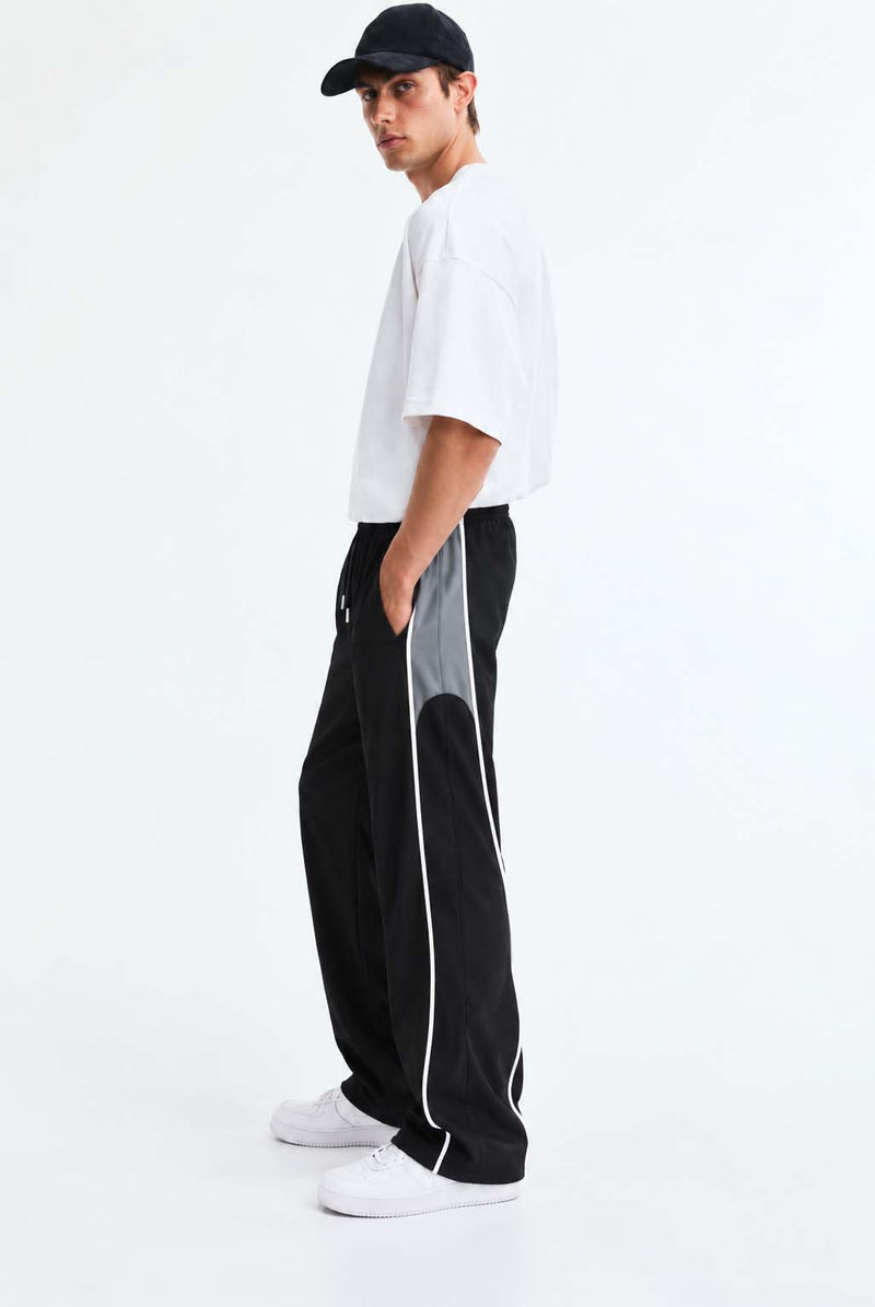 Men's Premium Piping Curved-Panel Track Pants