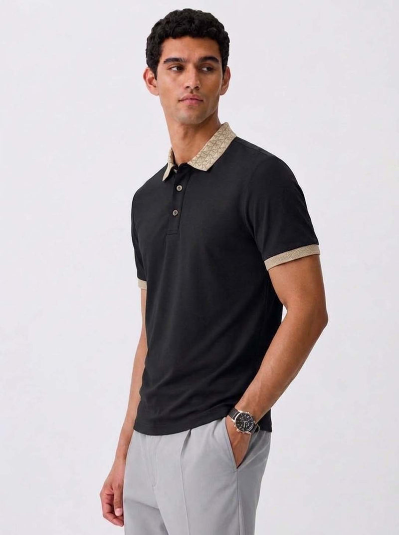 Men’s Premium Patterned Collar Polo T-Shirt