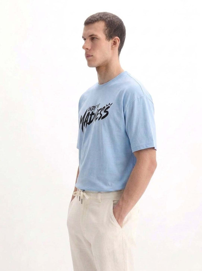 Men's Premium Printed Oversized Fit Round Neck T-Shirt