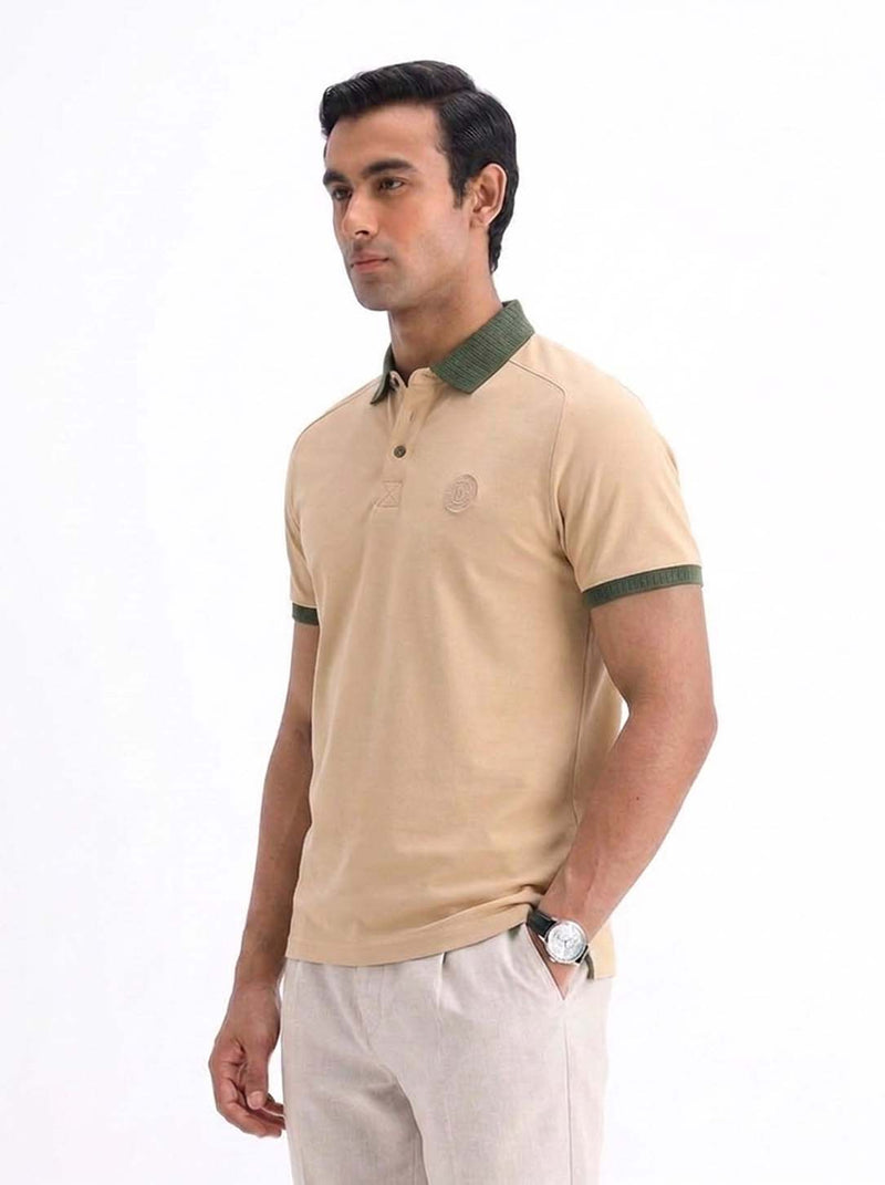 Men’s Premium Regular Contrast-Collar Polo T-Shirt