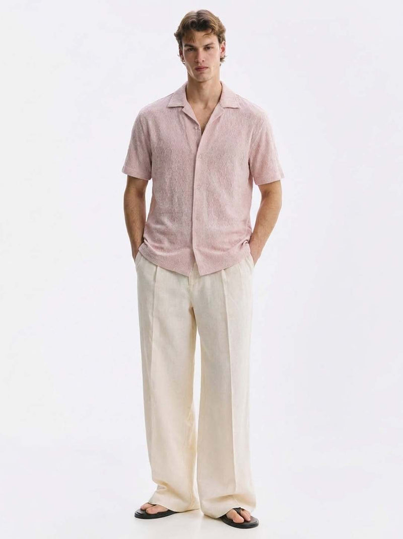 Men's Premium Textured Cuban Collar Shirt