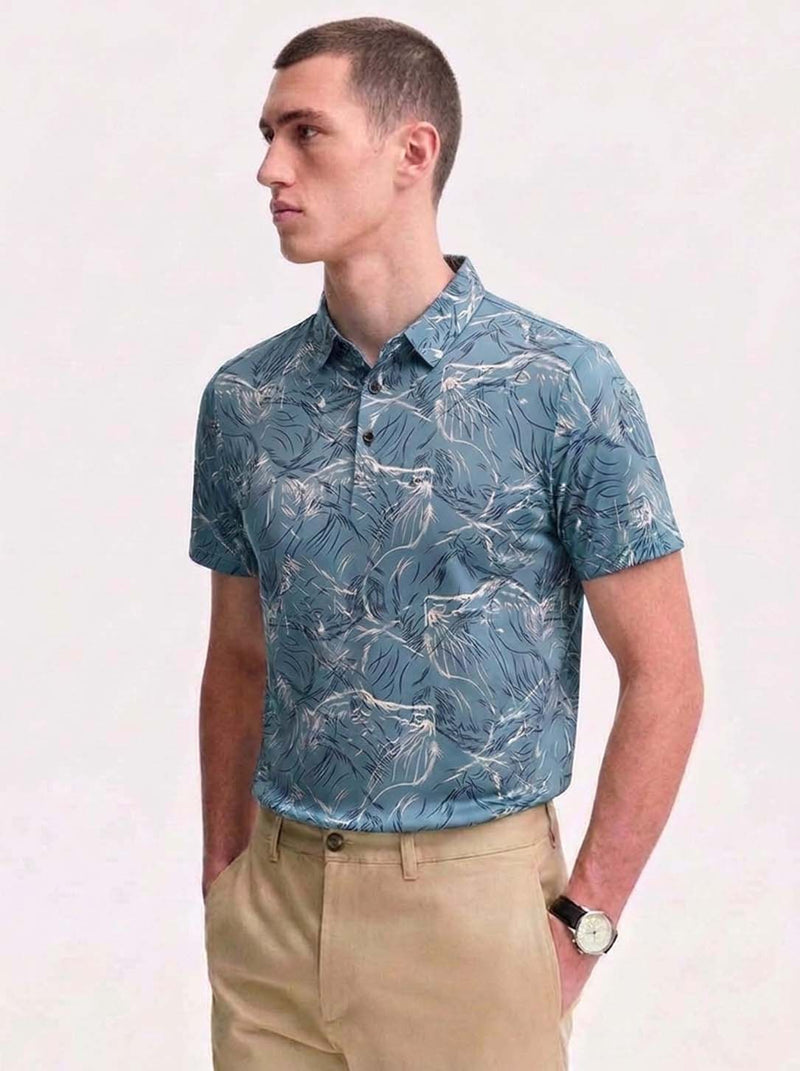 Men’s Premium Printed Regular Fit Polo T-Shirt