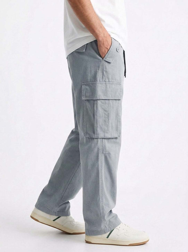 Men's Premium Relaxed Fit Cargo Pants with Multi-Pocket Design