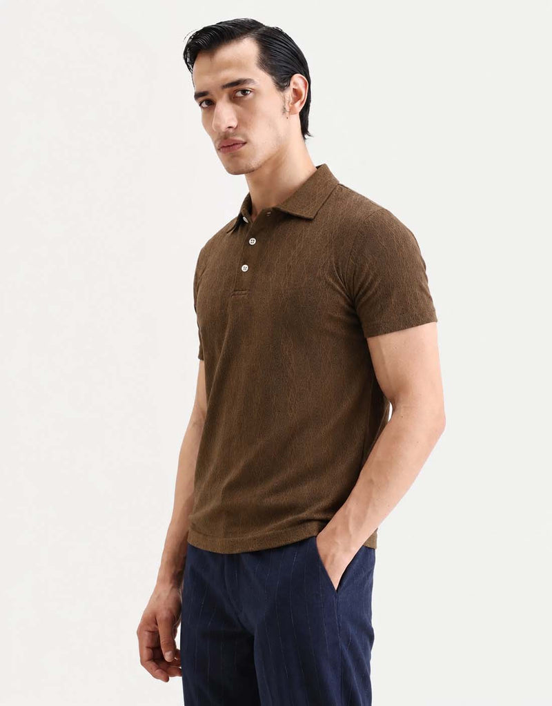 Men’s Premium Textured Regular Fit Polo T-Shirt