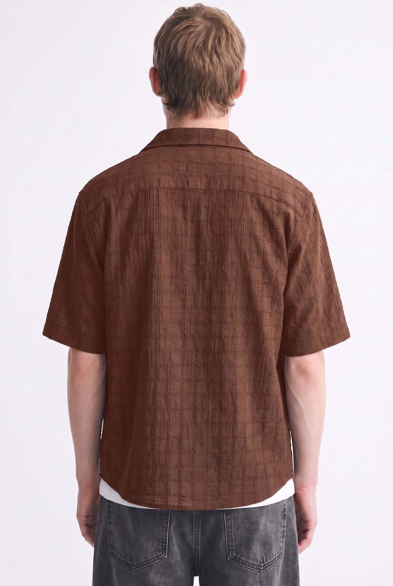 Men's Premium Textured Short-Sleeve Casual Shirt