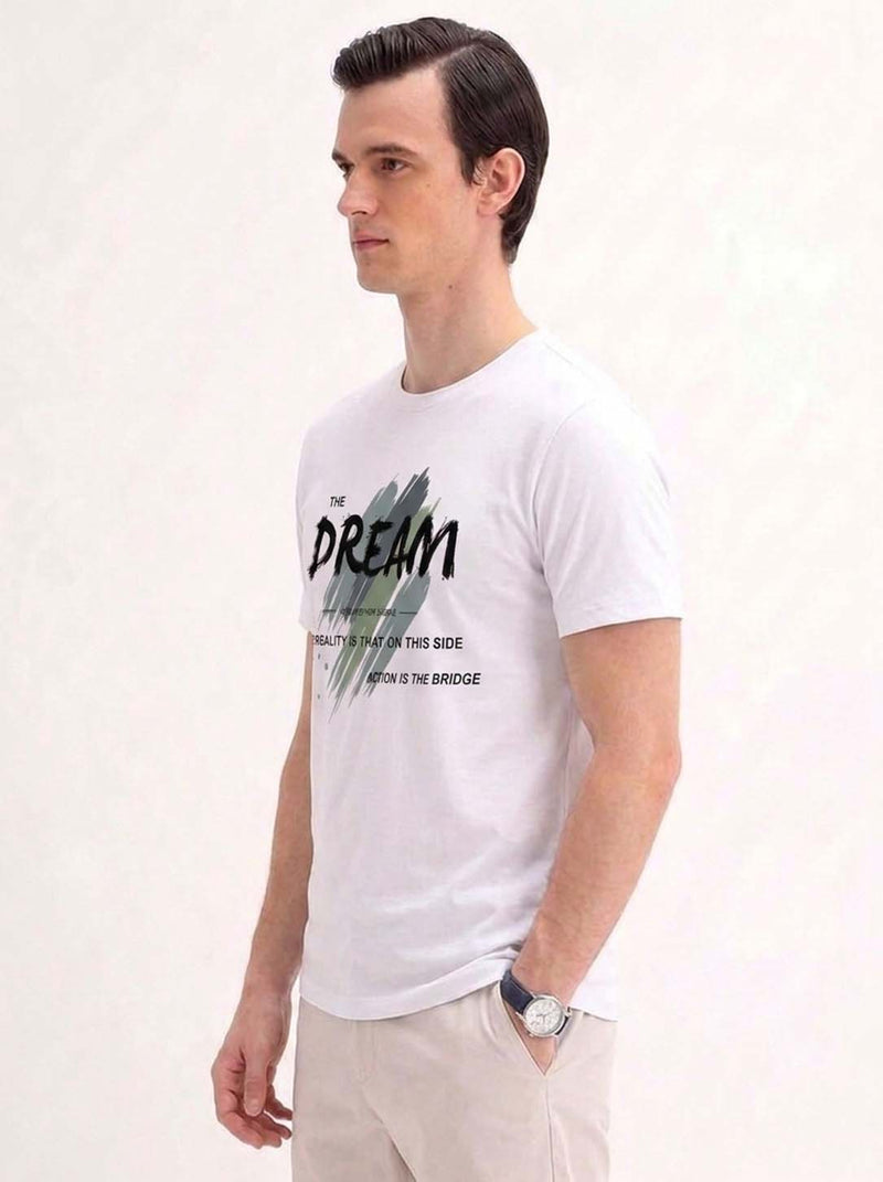 Men's Premium  Graphic Printed Round Neck T-Shirt