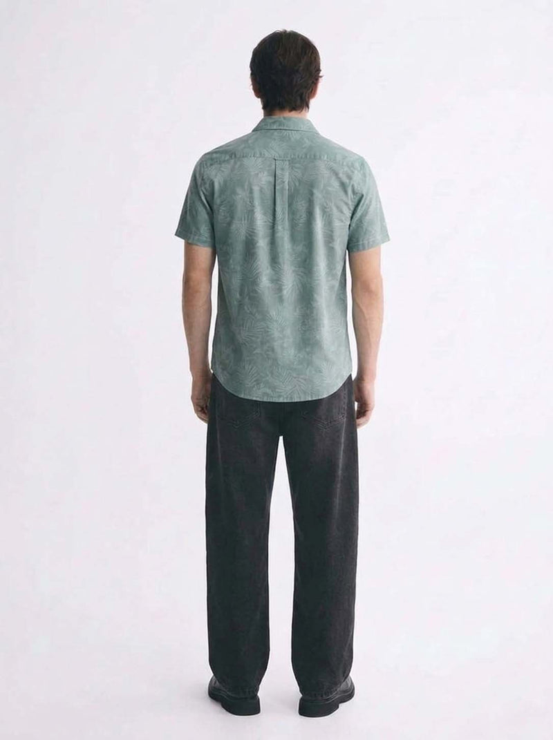 Men's Premium Leaf Printed Cuban Collar Shirt