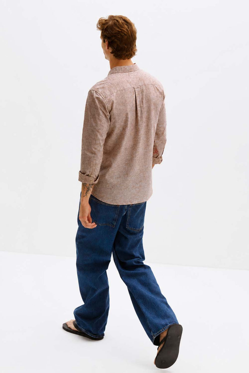 Men's Premium Cotton Linen Solid Casual Shirt