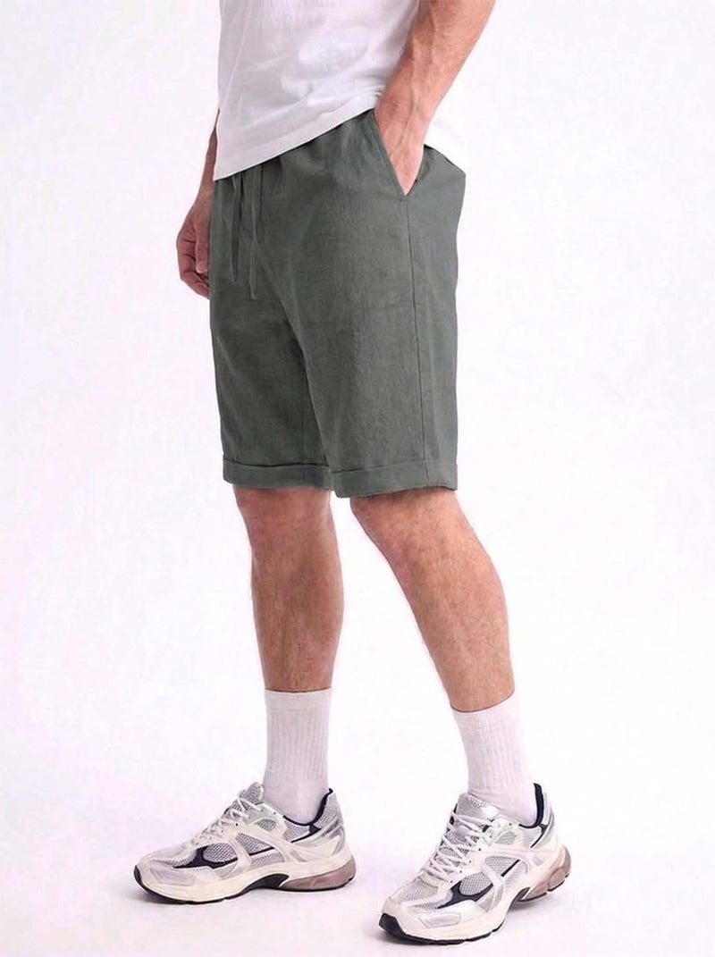Men's Premium Solid Elastic Waist Beach Shorts