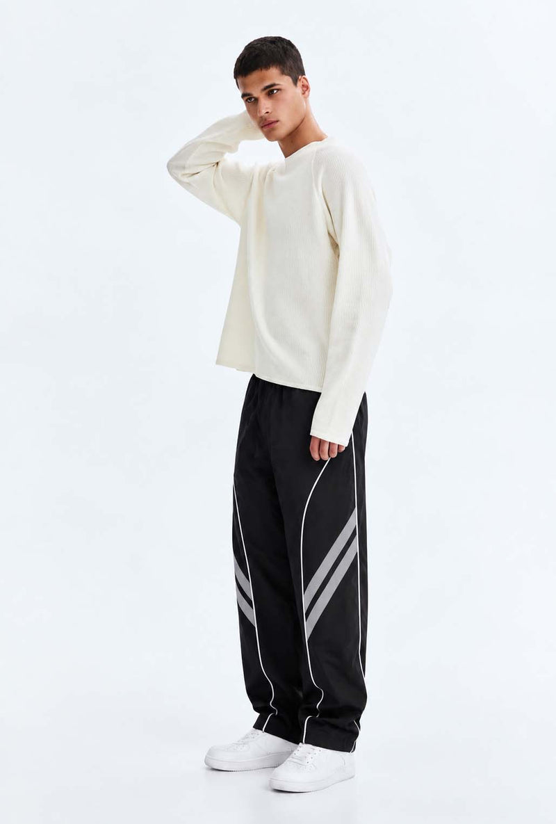Men's Premium Piping Curved-Panel Track Pants