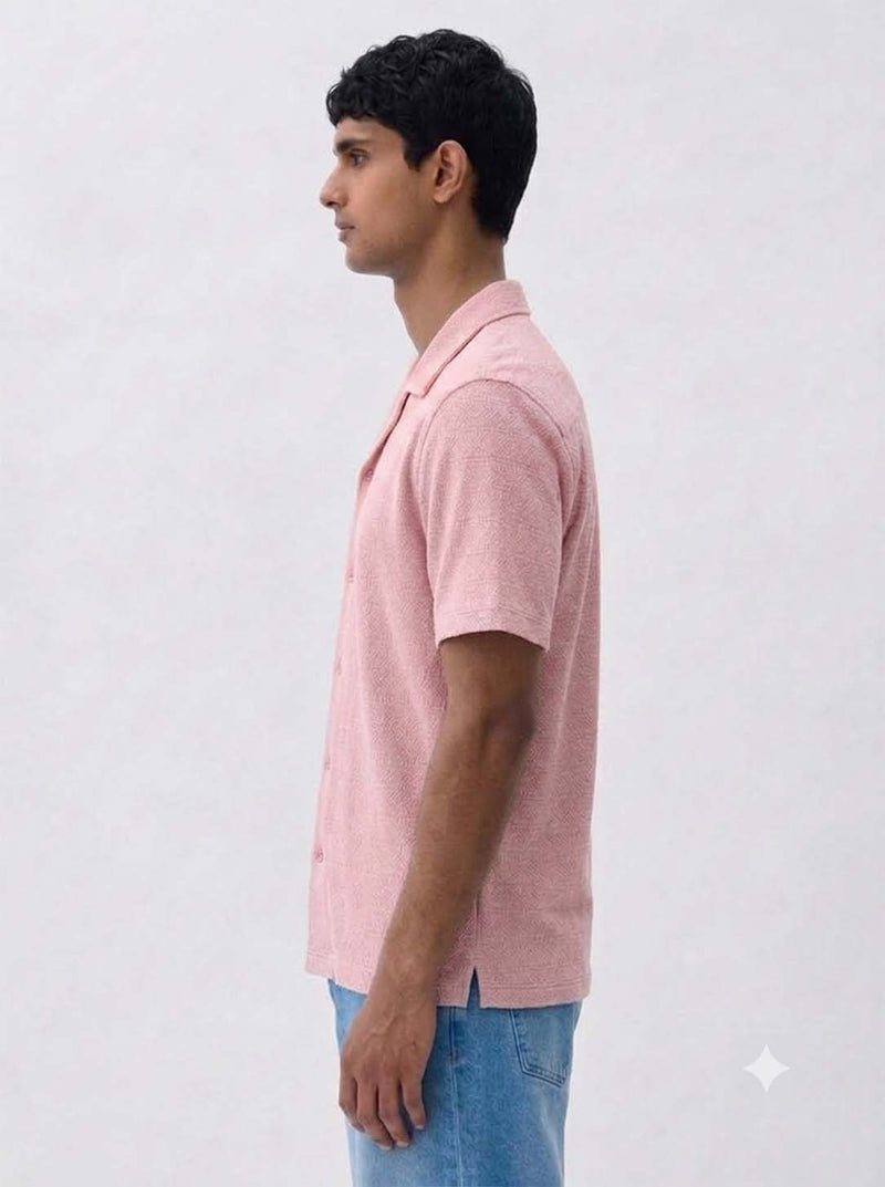 Men's Premium Textured Cuban Collar Shirt