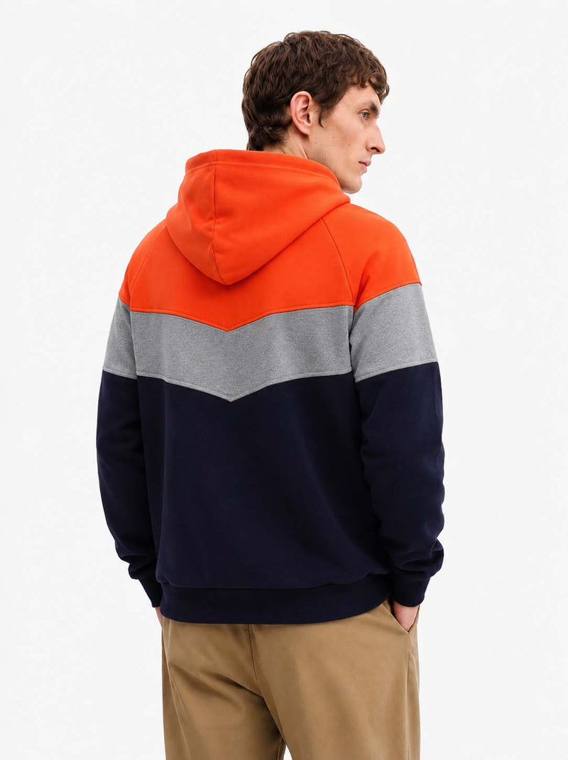 Men’s Color Block Hoodie Casual Pullover Sweatshirt