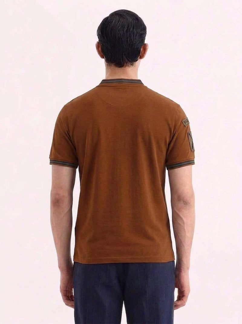 Men’s Premium Half-Zip Mandarin Collar Polo T-Shirt