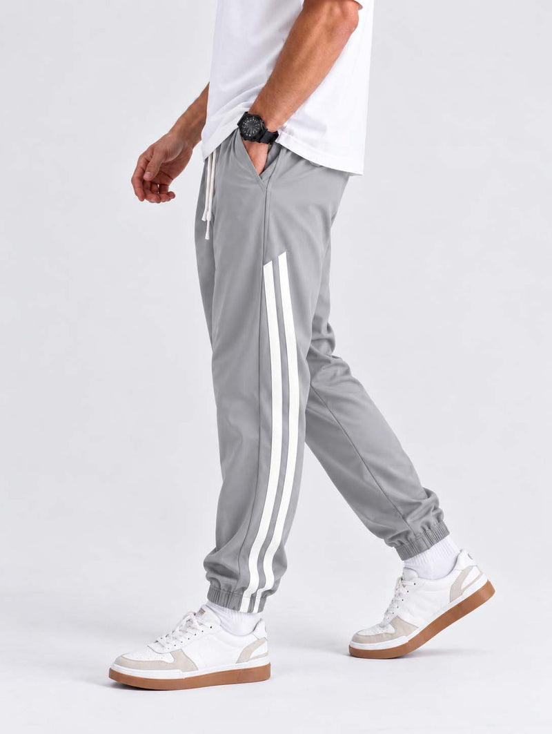 Men's Premium Double Side-Striped Cuffed Track pant