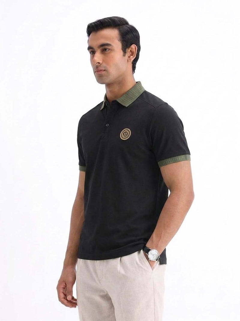 Men’s Premium Regular Contrast-Collar Polo T-Shirt