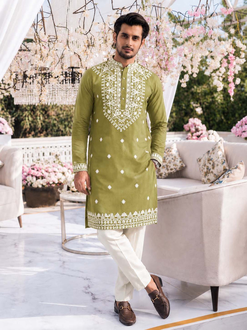 Men's Premium Embroidered Kurta – Elegant Festive Wear