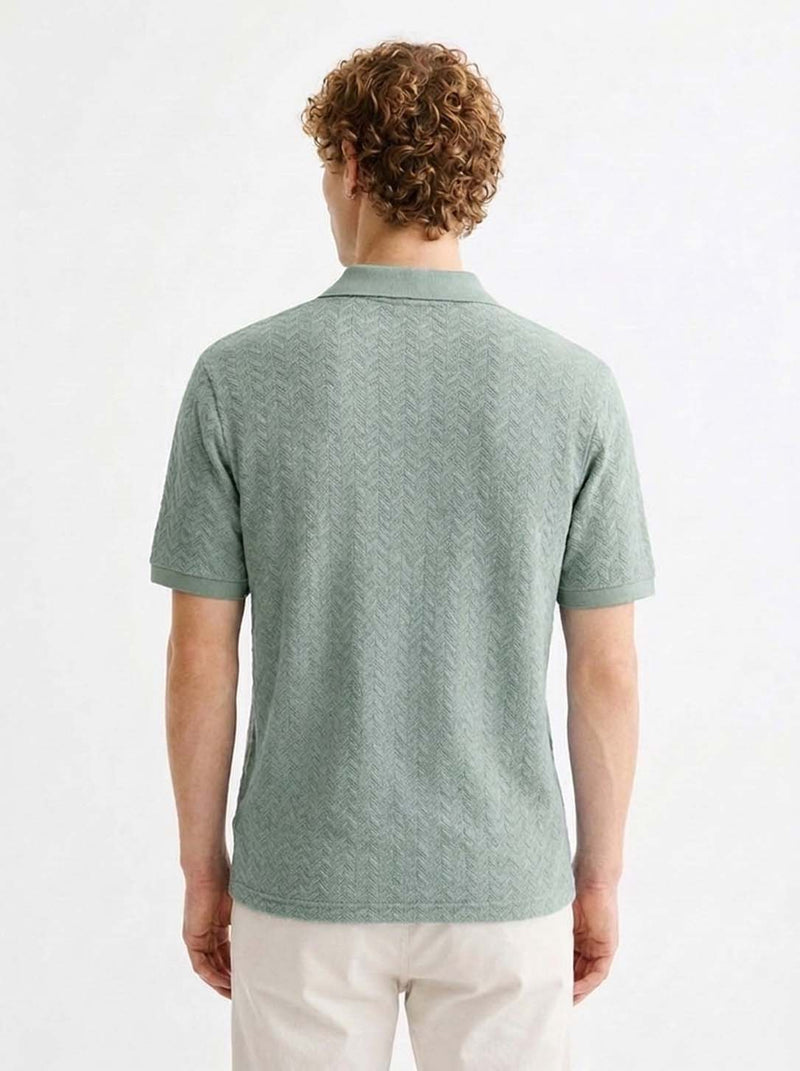 Men’s Premium Regular Fit Textured Polo T-Shirt