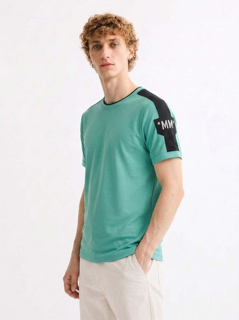 Men's Premium Shoulder Striped Round Neck T-Shirt