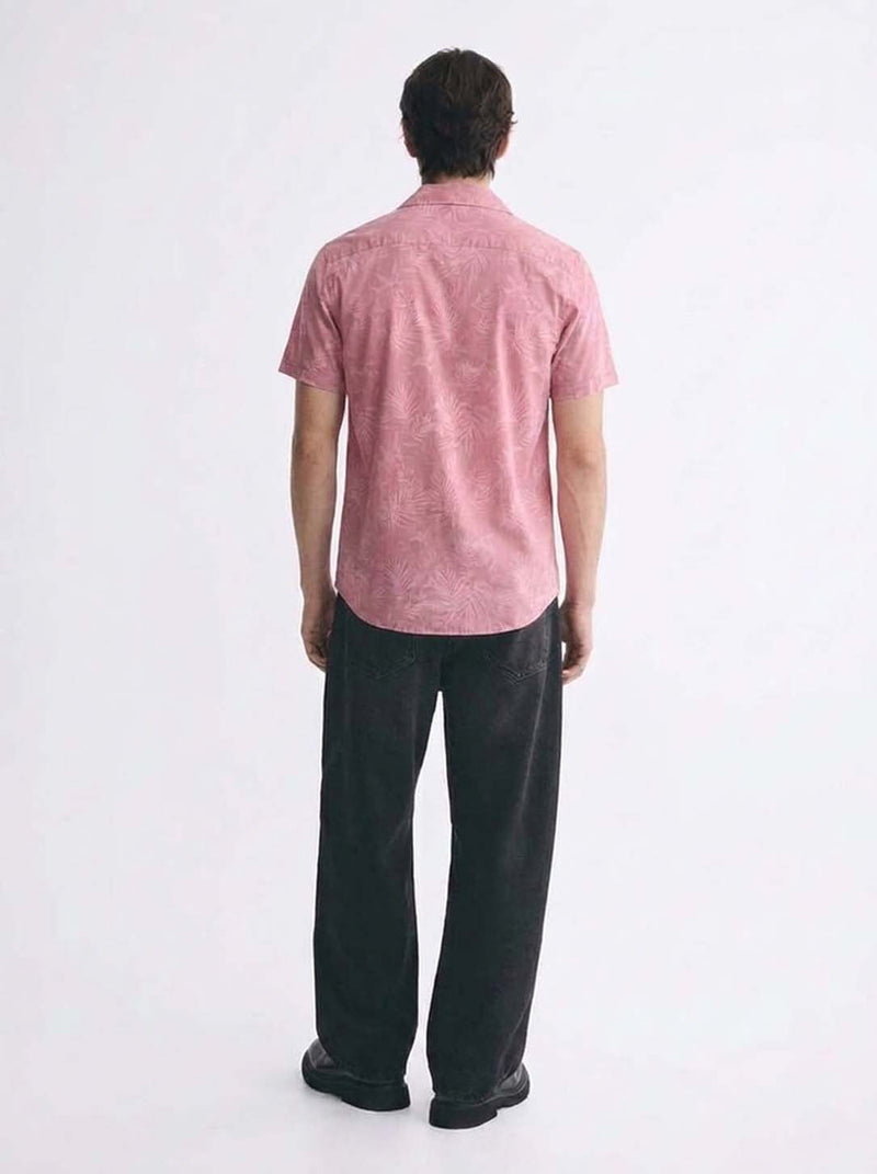 Men's Premium Leaf Printed Cuban Collar Shirt