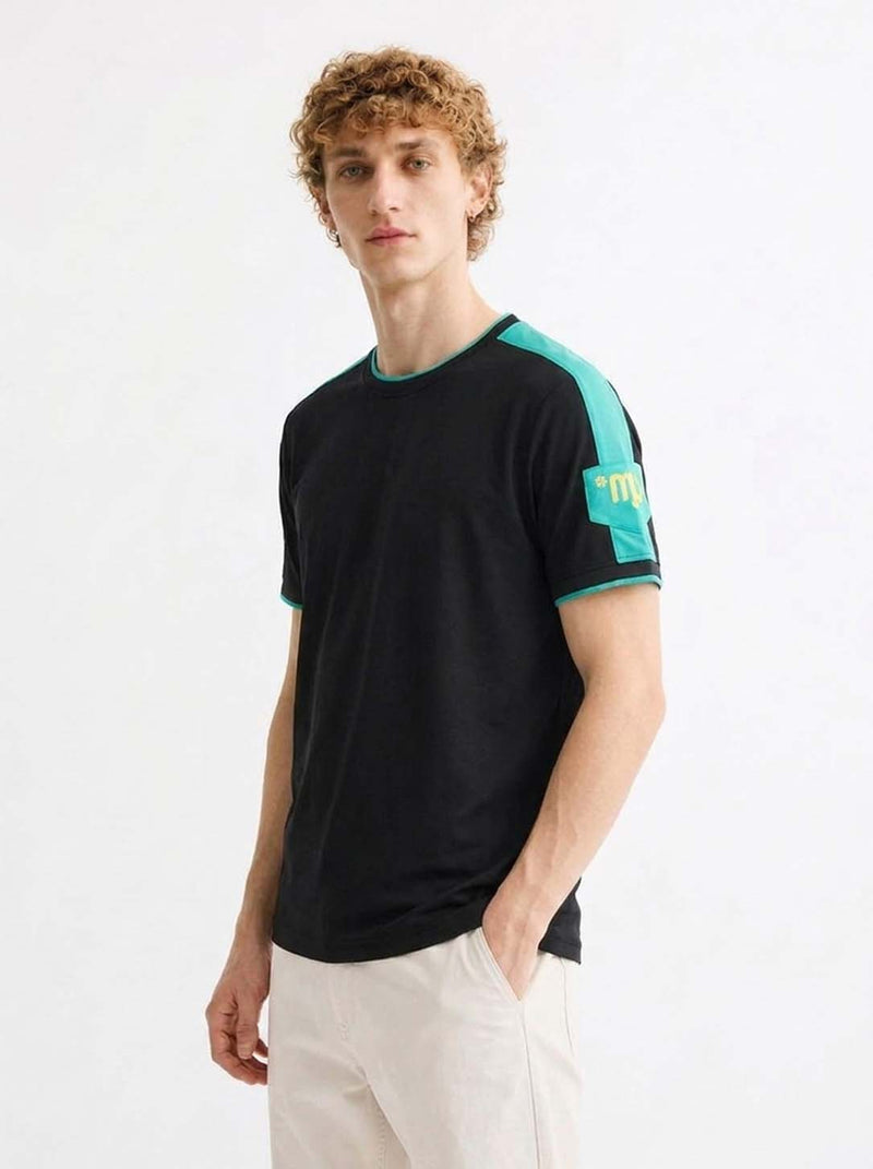 Men's Premium Shoulder Striped Round Neck T-Shirt